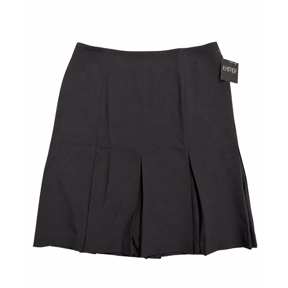 Kasper Pleated A-Line Black Skirt Size 12